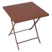 Mesa de varanda dobrável GREENSBORO Mogno 2 lugares - Aço, Tratamento antiferrugem reforçado Mogno