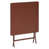 Mesa de varanda dobrável GREENSBORO Mogno 2 lugares - Aço, Tratamento antiferrugem reforçado Mogno