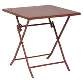 Mesa de varanda dobrável GREENSBORO Mogno 2 lugares - Aço, Tratamento antiferrugem reforçado Mogno