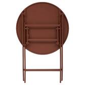 Mesa de varanda dobrável GREENSBORO Mogno 2 lugares - Aço, Tratamento antiferrugem reforçado Mogno