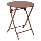 Mesa de varanda dobrável GREENSBORO Mogno 2 lugares - Aço, Tratamento antiferrugem reforçado Mogno