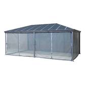 Rede mosquiteira para pérgola autoportante BELIZE Cinza ardósia Para BELIZE 6 x 3,6 m - L.360 x A.600 cm - Poliéster Cinza ardósia