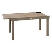 Mesa de jardim retangular extensível PIAZZA Trufa / Café 10 lugares - Alumínio tratado com epóxi, Vidro temperado Trufa / Café