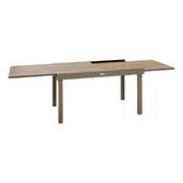 Mesa de jardim retangular extensível PIAZZA Trufa / Café 10 lugares - Alumínio tratado com epóxi, Vidro temperado Trufa / Café