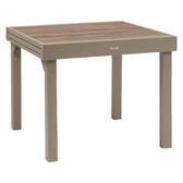 Mesa de jardim quadrada extensível PIAZZA Trufa / Café 8 lugares - Alumínio tratado com epóxi, Vidro temperado Trufa / Café