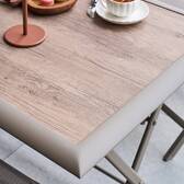 Mesa de jardim retangular dobrável AZUA Trufa / Café 4 lugares - Alumínio tratado com epóxi, Vidro Trufa / Café