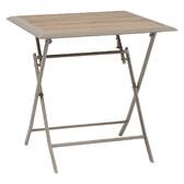 Mesa de jardim quadrada dobrável AZUA Trufa / Café 2 lugares - Alumínio tratado com epóxi, Vidro Trufa / Café