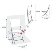Conjunto de 4 cadeiras de jardim dobráveis MODULA Avelã / Café Aço tratado com epóxi, Texaline Avelã / Café