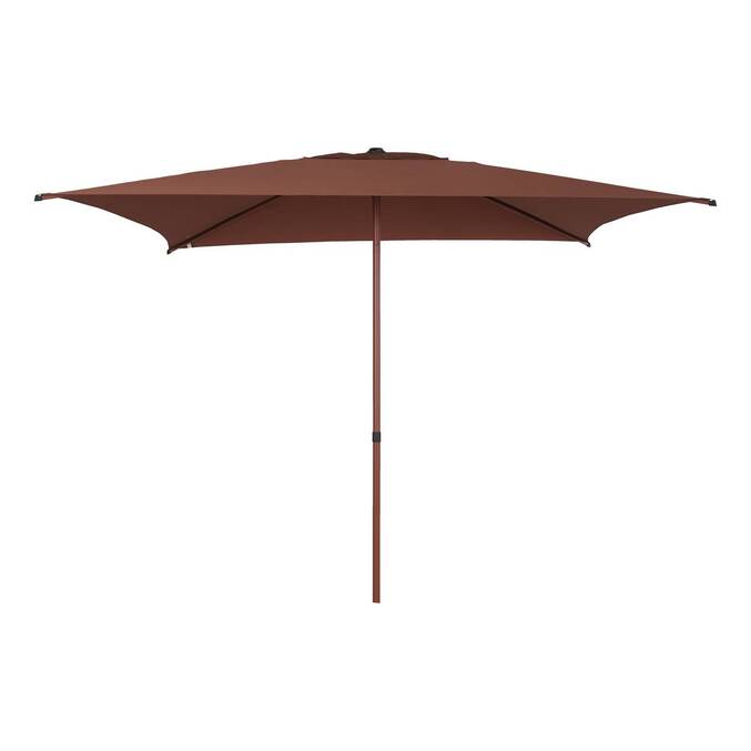 Guarda-sol central quadrado inclinável SOYA Mogno 2,5 x 2,5 m - Aço, Poliéster Mogno