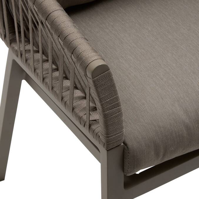 Conjunto de 2 poltronas de jardim ORIENGO Macchiato / Café Alumínio tratado com epóxi, Poliéster Macchiato / Café