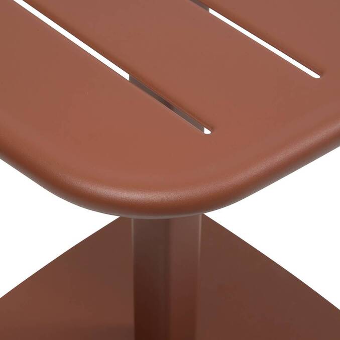 Mesa de jardim quadrada ALEGORIA Mogno 2 lugares - Aço com tratamento epóxi, tratamento antiferrugem reforçado Mogno