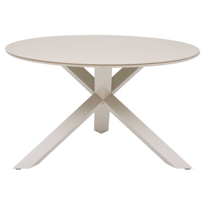 Mesa de jardim redonda ORYON Argila 6 lugares - Alumínio tratado com epóxi, Vidro Argila