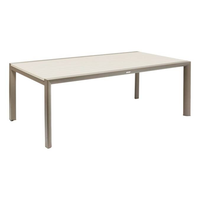 Mesa de jardim retangular extensível LUZANE Argila / Café 12 lugares - Alumínio Argila / Café
