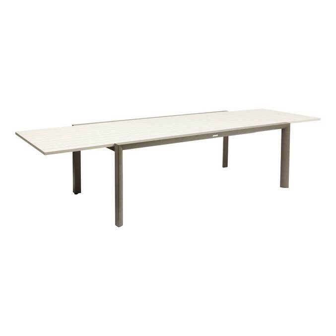 Mesa de jardim retangular extensível LUZANE Argila / Café 12 lugares - Alumínio Argila / Café