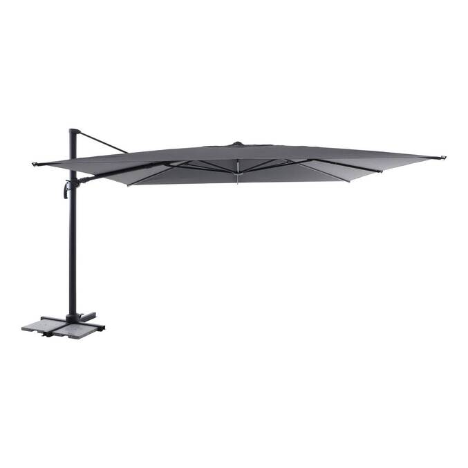 Guarda-sol lateral retangular inclinável MELHIA Antracite 4 x 3 m - Alumínio, Aço, Olefina Antracite