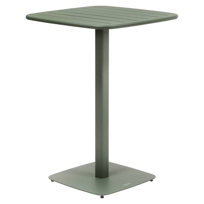 Mesa alta de jardim quadrada ALEGORIA Verde louro 2 lugares - Aço com tratamento epóxi, tratamento antiferrugem reforçado Louro