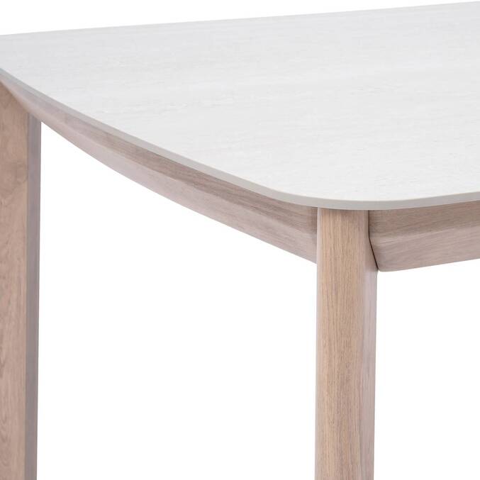 Mesa de jardim retangular NELORA Bege corda / Honey 8 lugares - Alumínio tratado com epóxi, Pedra sinterizada Bege corda / Mel