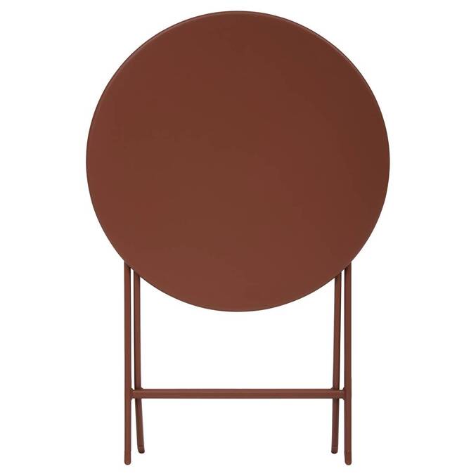 Mesa de varanda dobrável GREENSBORO Mogno 2 lugares - Aço, Tratamento antiferrugem reforçado Mogno