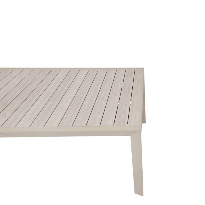 Mesa de jardim quadrada extensível ÉVASION Linho / Argila 12 lugares - Alumínio tratado com epóxi Linho / Argila