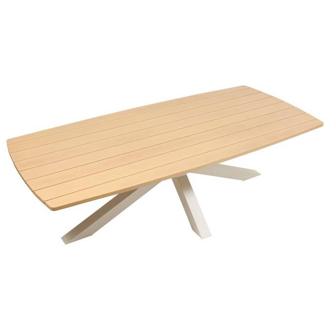 Mesa de jardim retangular ORACLION Nogueira / Argila 10 lugares - Alumínio tratado com epóxi Noz / Argila