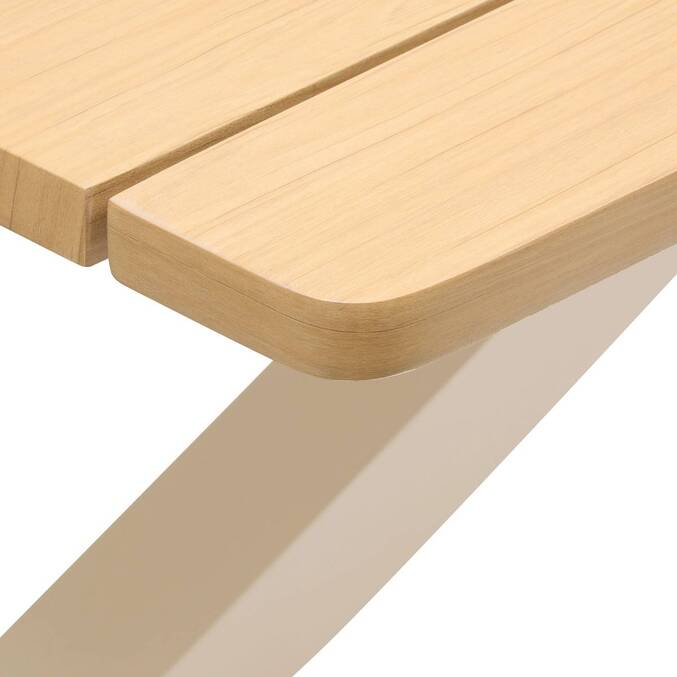 Mesa de jardim retangular ORACLION Nogueira / Argila 10 lugares - Alumínio tratado com epóxi Noz / Argila