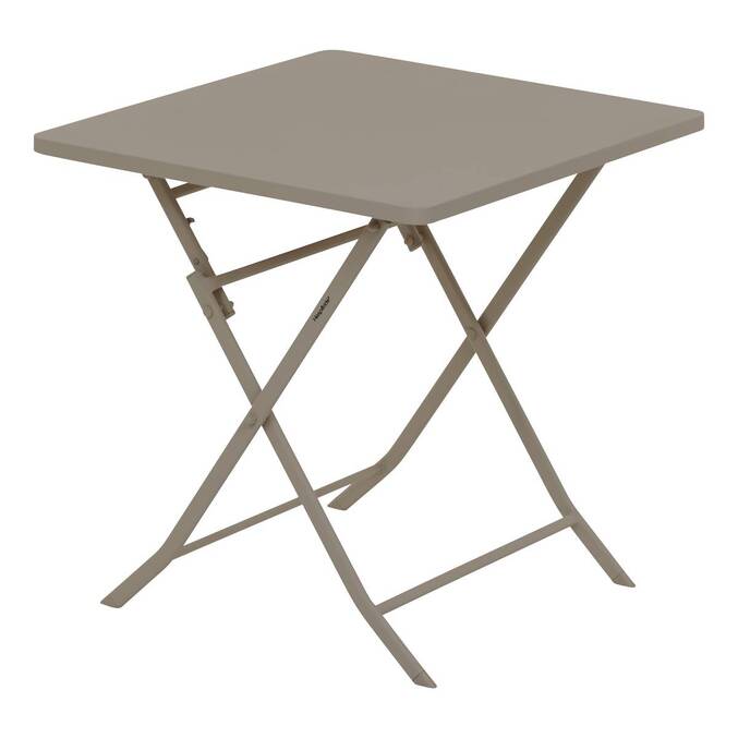 Mesa de jardim quadrada dobrável GREENSBORO Café 2 lugares - Aço com tratamento epóxi, tratamento antiferrugem reforçado Café