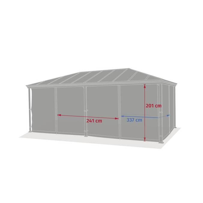 Cortinas para pérgola BELIZE Cinza Ardósia Para BELIZE 6 x 3 m - L. 600 x A. 360 cm - Poliéster Cinza ardósia