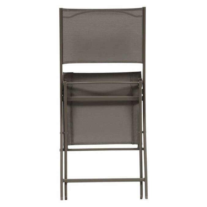 Conjunto de 4 cadeiras de jardim dobráveis MODULA Avelã / Café Aço tratado com epóxi, Texaline Avelã / Café