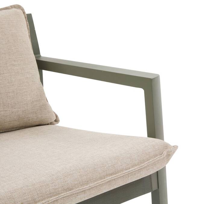 Conjunto de jardim FLOVIA Verde louro 4 lugares - Alumínio tratado com epóxi, Texaline Louro