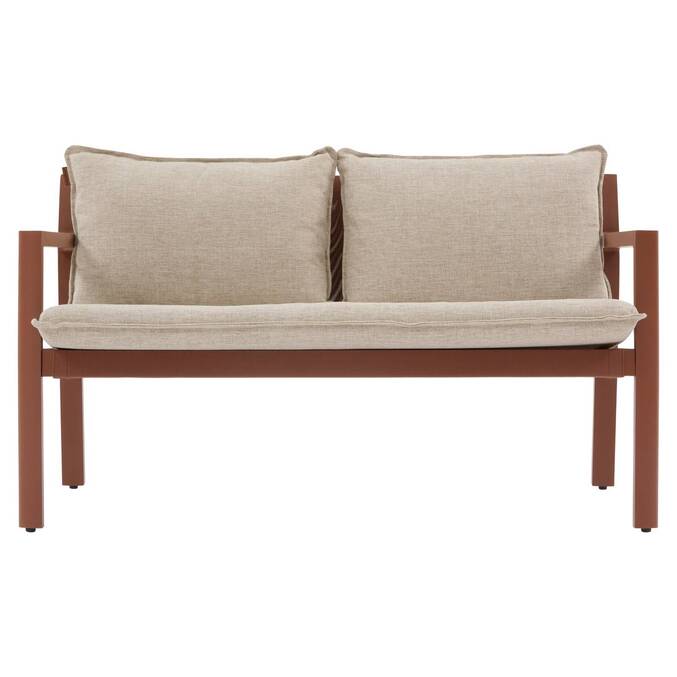 Conjunto de jardim FLOVIA Mogno 4 lugares - Alumínio tratado com epóxi, Texaline Mogno