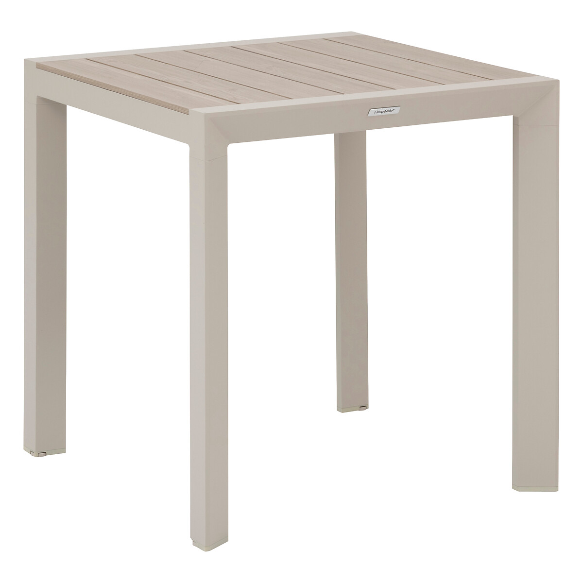 Conjunto de mesa de jardim ÉVASION + 2 cadeiras empilháveis ESSENTIA Linho & Argila 2 lugares - Alumínio tratado com epóxi Linho / Argila