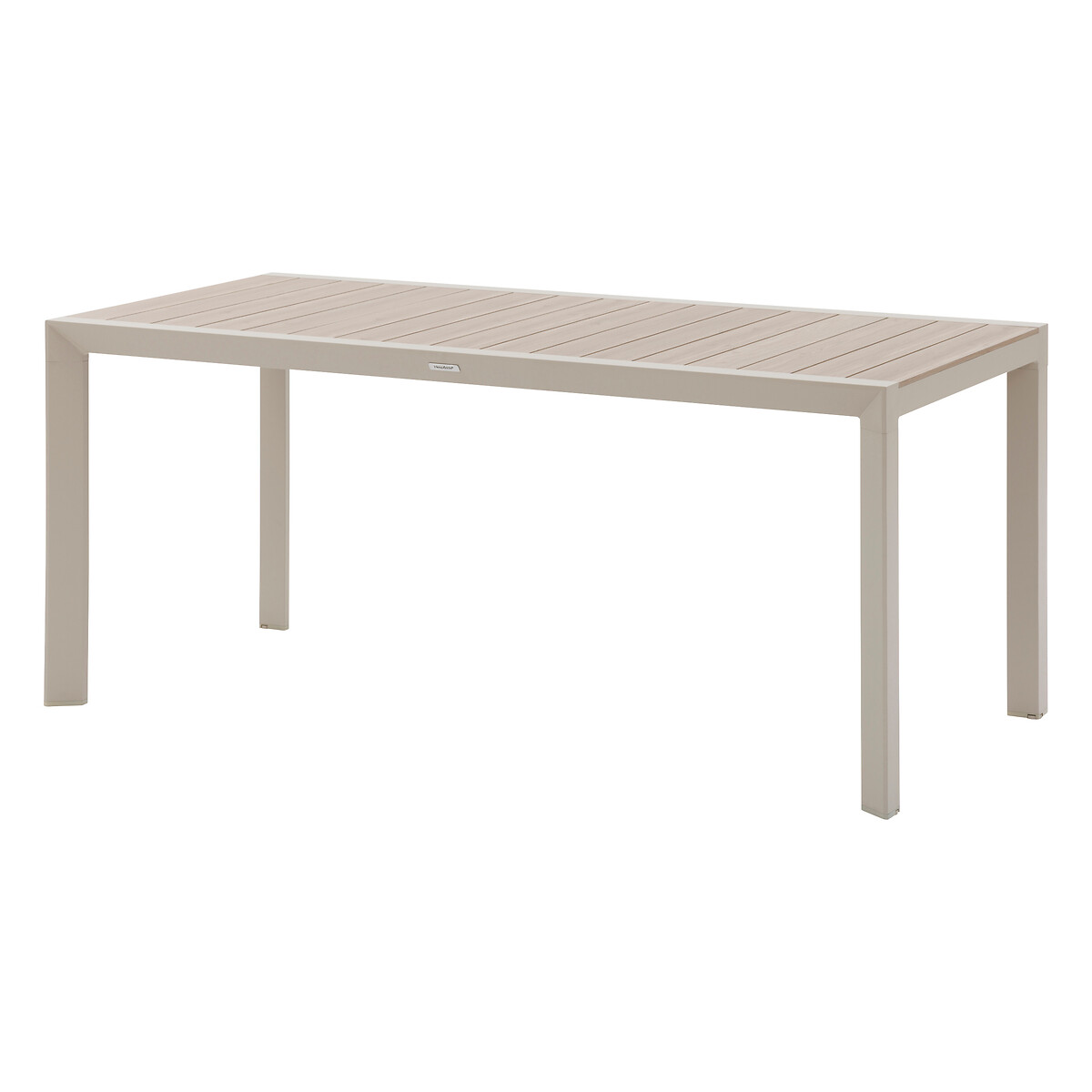 Conjunto de mesa de jardim ÉVASION + 6 cadeiras empilháveis ESSENTIA Linho & Argila 6 lugares - Alumínio tratado com epóxi Linho / Argila
