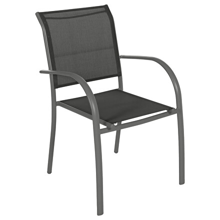 Conjunto de mesa de jardim extensível + 8 poltronas PIAZZA Grafite 8 lugares - Alumínio, ECP