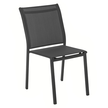 Conjunto de mesa de jardim ÉVASION + 4 cadeiras empilháveis ESSENTIA Grafite 4 lugares - Alumínio tratado com epóxi