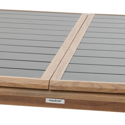 Conjunto de mesa de jardim extensível AXIOME Mel & Grafite + 10 poltronas empilháveis AXANT 10 lugares - Alumínio tratado com epóxi, ECP