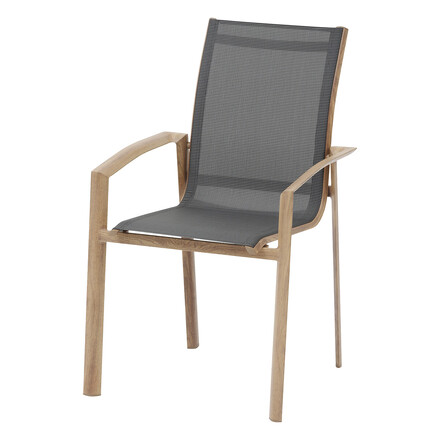 Conjunto de mesa de jardim extensível AXIOME Mel & Grafite + 10 poltronas empilháveis AXANT 10 lugares - Alumínio tratado com epóxi, ECP
