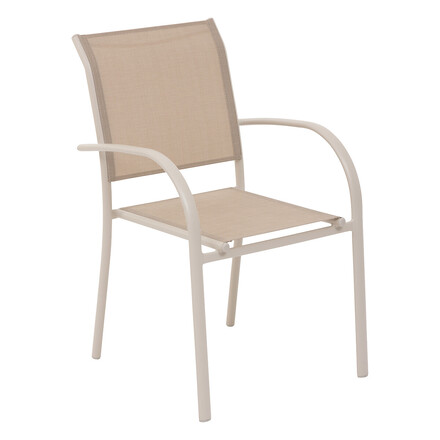Conjunto de mesa de jardim extensível + 12 poltronas empilháveis PIAZZA Argila 12 lugares - Alumínio, ECP