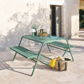 Mesa de piquenique dobrável para varanda DRILIA Verde Oliva 4 lugares - Aço tratado com epóxi Verde-oliva