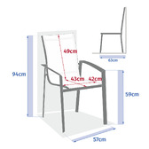 Conjunto de mesa de jardim extensível AXIOME Mel & Grafite + 10 poltronas empilháveis AXANT 10 lugares - Alumínio tratado com epóxi, ECP Mel / Grafite