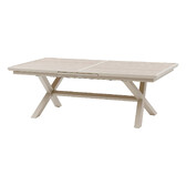 Conjunto de mesa de jardim extensível AXIOME + 10 poltronas empilháveis AXANT Linho & Argila 10 lugares - Alumínio tratado com epóxi, ECP Linho / Argila