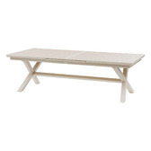 Conjunto de mesa de jardim extensível AXIOME + 12 poltronas empilháveis AXANT Linho & Argila 12 lugares - Alumínio tratado com epóxi, ECP Linho / Argila