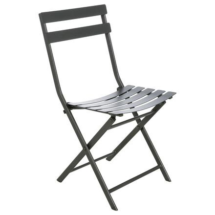 Conjunto de mesa de jardim dobrável retangular + 4 cadeiras GREENSBORO Grafite 4 lugares - Aço tratado com epóxi, Tratamento antiferrugem reforçado