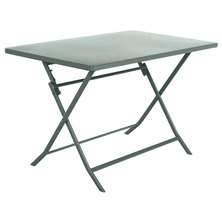 Conjunto de mesa de jardim dobrável retangular + 4 cadeiras GREENSBORO Verde Oliva 4 lugares - Aço tratado com epóxi, Tratamento antiferrugem reforçado