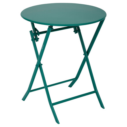 Conjunto de mesa de jardim dobrável redonda + 2 cadeiras GREENSBORO Opala 2 lugares - Aço, Tratamento antiferrugem reforçado