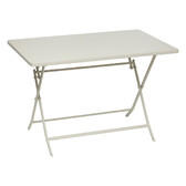 Conjunto de mesa de jardim dobrável retangular + 4 cadeiras GREENSBORO Argila 4 lugares - Aço tratado com epóxi, Tratamento antiferrugem reforçado Argila