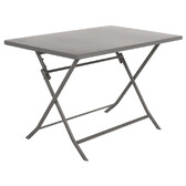 Conjunto de mesa de jardim dobrável retangular + 4 cadeiras GREENSBORO Fava-tonca 4 lugares - Aço tratado com epóxi, Tratamento antiferrugem reforçado Tonka