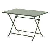 Conjunto de mesa de jardim dobrável retangular + 4 cadeiras GREENSBORO Verde Loureiro 4 lugares - Aço tratado com epóxi, Tratamento antiferrugem reforçado Louro
