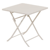 Conjunto de mesa de jardim dobrável quadrada + 2 cadeiras GREENSBORO Argila 2 lugares - Aço tratado com epóxi, Tratamento antiferrugem reforçado Argila