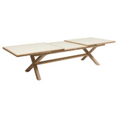 Conjunto de mesa de jardim extensível AXIOME + 12 poltronas AXANT Argila 12 lugares - Alumínio tratado com epóxi Argila / Mel