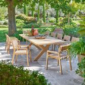 Conjunto de mesa de jardim extensível XENIA + 12 poltronas TEMEIRA Eucalipto 12 lugares - Eucalipto certificado FSC® Eucalipto